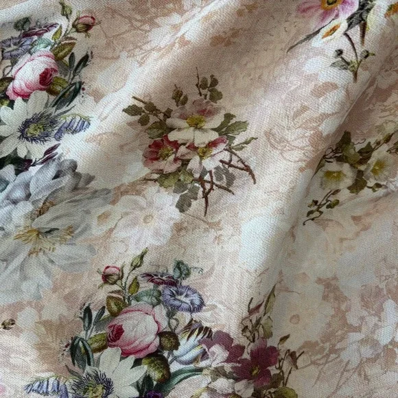 Sundance Floral Maxi XL Boho Fairycore Sleeveless Ruffle Asymmetrical Hem Blush - Picture 3 of 11